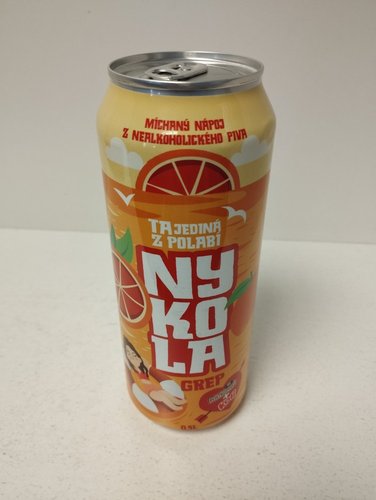 Nykola 0,5 l - mchan npoj z nealkoholickho piva s pchut grepu