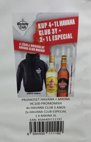 Havana club 4 x 3 aos 37,5% 1 l + 2 x Especial 40% 1 l + mikina velikost XL