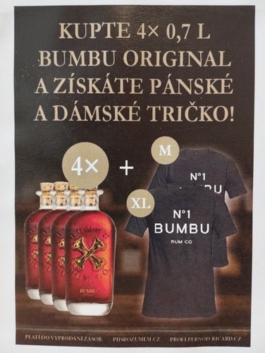 Bumbu 40% 4 x 0,7 l + 1x dmsk triko vel. M + 1x pnsk triko vel. XL