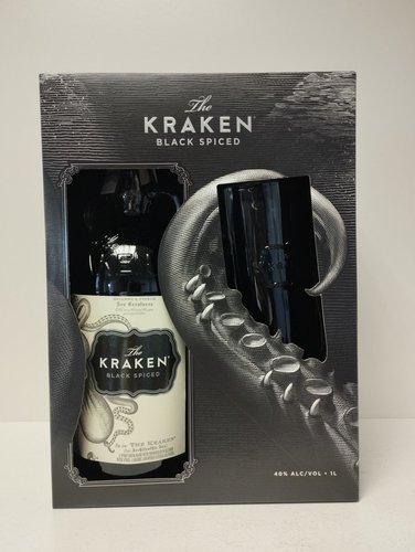 Kraken black 40% 1 l + sklenika