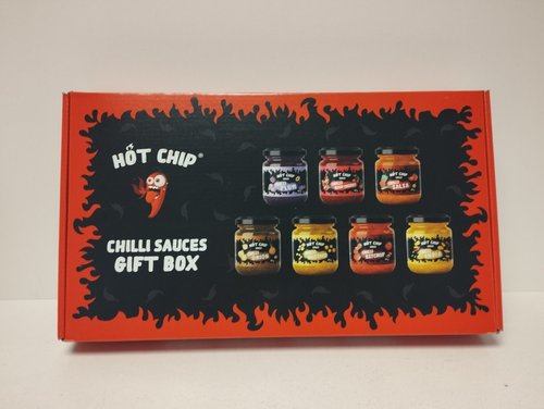 HOT CHIP set omek 7 x 60 g (cibulov, indick, vestkov, viov, chilli keup, chilli hoice, s