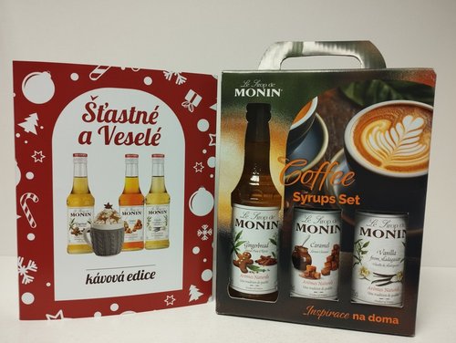 Monin set astn a vesel 3 x 0,25 l (pernk, karamel, vanilka) Kvov edice