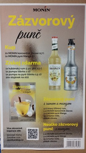 Monin set Zzvorov pun (2x Monin Zzvor 0,7 l + 1x Monin Mango pyr 0,7 l + 1x Ron Mulata de Cuba