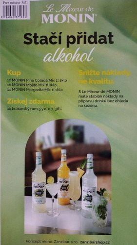 Le Mixeur de Monin (1x Monin Pina Colada mix 1 l, 1x Monin Mojito mix 1 l, 1x Monin Margarita mix 1