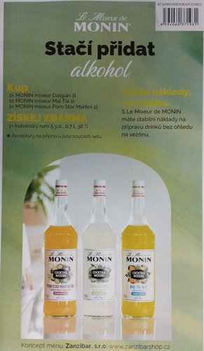 Monin Mixeur ready to mix set (1x Mulata de Cuba 5 aejo Reserva 38% 0,7 l, 1x Daiquiri 1 l, 1x Mai
