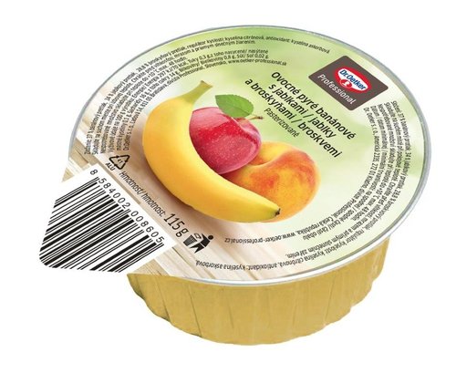 Ovocn pyr bannov s jablky a broskvemi 21 x 115 g Dr. Oetker