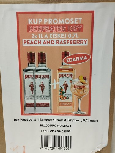 Beefeater Dry 40% 2x1 l + Beefeater Peach&amp;Raspberry 37,5% 0,7 l