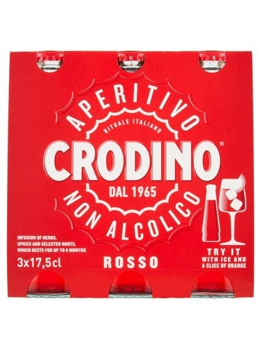 Crodino Rosso Aperitiv red soft Drink 3 x  0,175 l